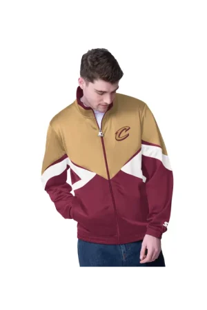 Men's Cavs Starter Wine Rush Full-Zip Track Jacket