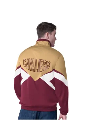 Men's Cleveland Cavaliers Starter Wine Rush Applique Full-Zip Track Jacket