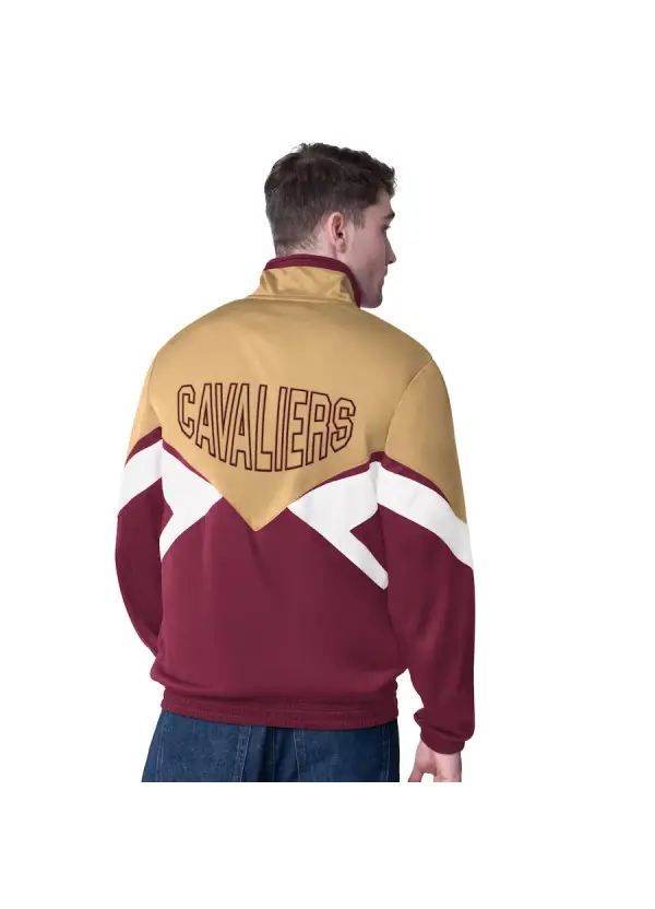 Men's Cleveland Cavaliers Starter Wine Rush Applique Full-Zip Track Jacket 2 Men's Cavs Starter Wine Rush Full-Zip Track Jacket