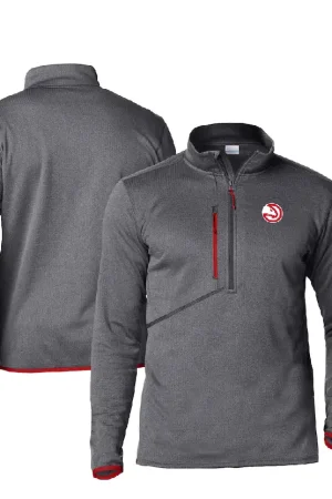 Men's Hawks Columbia Gray Park View Half-Zip Top
