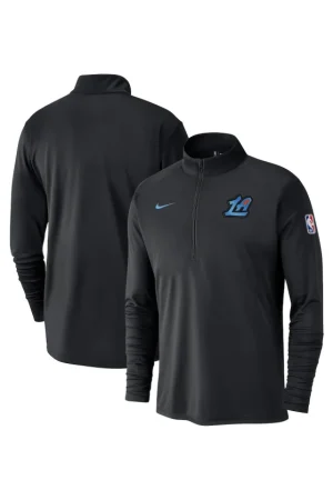 Men's LA Clippers Nike Black 2024/25 City Edition Authentic Coaches Performance Half-Zip Top
