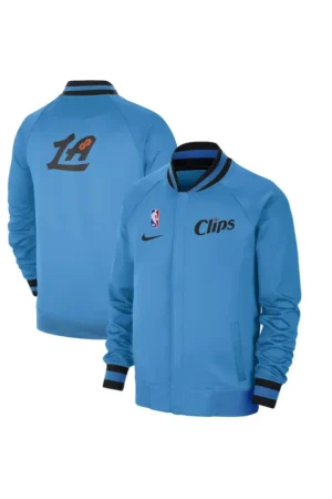 Men's LA Clippers Nike Light Blue 2024/25 City Edition Authentic Showtime Performance Full-Zip Jacket