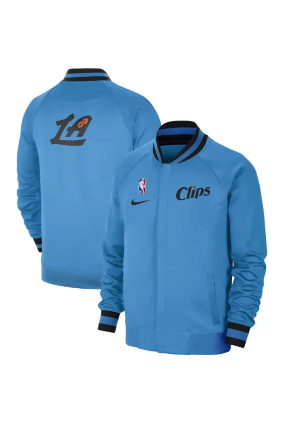 Men's LA Clippers Nike Light Blue 2024/25 City Edition Authentic Showtime Performance Full-Zip Jacket 1 Men's LA Clippers Nike Light Blue 2024/25 City Edition Authentic Showtime Performance Full-Zip Jacket