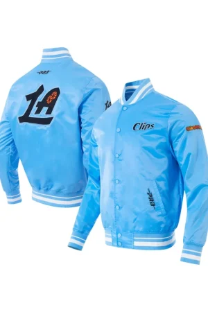 Men's LA Clippers Pro Standard Blue 2024/25 City Edition Chenille Satin Full-Snap Jacket