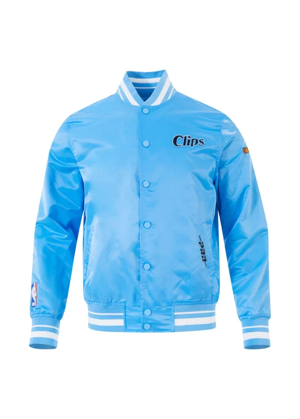 Men's LA Clippers Pro Standard Blue 2024/25 City Edition Chenille Satin Full-Snap Jacket 2 Men's LA Clippers Pro Standard Blue 2024/25 City Edition Chenille Satin Full-Snap Jacket - Image 2