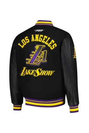 Men's Los Angeles Lakers Pro Standard Black 2024/25 City Edition Wool Varsity Full-Zip Jacket