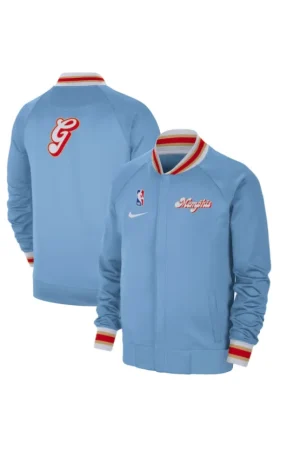 Men's Memphis Grizzlies Nike Light Blue 2024/25 City Edition Authentic Showtime Performance Full-Zip Jacket