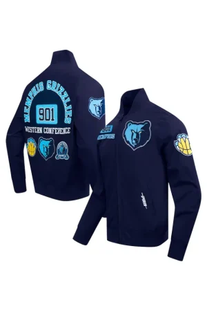 Men's Memphis Grizzlies Pro Standard Navy Area Code Twill Full-Zip Jacket