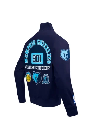 Men's Memphis Grizzlies Pro Standard Navy Area Code Twill Full-Zip Jacket
