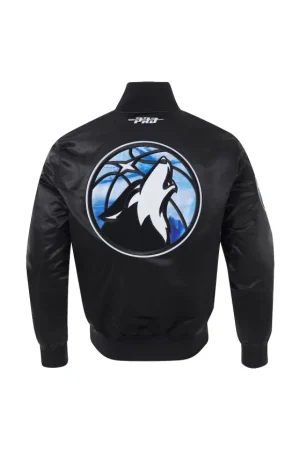 Men's Minnesota Timberwolves Pro Standard Black 2024/25 City Edition Chenille Satin Full-Snap Jacket