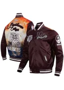 Men's Pro Standard Wine All Star x HBCU Classic Full-Snap Satin Jacket