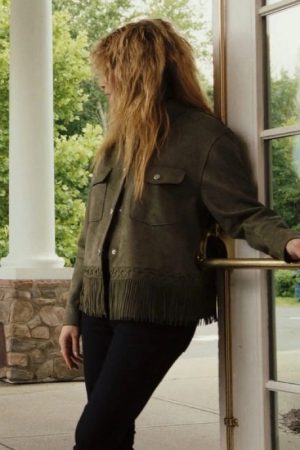 Poker Face Natasha Lyonne Suede Fringe Jacket