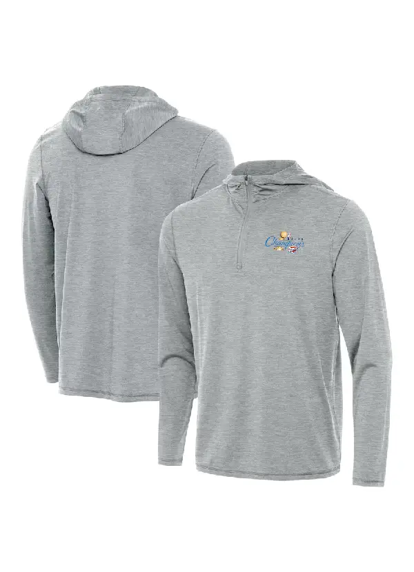 Men's Oklahoma City Thunder Antigua Heather Gray 2025 NBA Finals Champions Tidy Quarter-Zip Hoodie 1 Men's Oklahoma City Thunder Antigua Heather Gray 2025 NBA Finals Champions Tidy Quarter-Zip Hoodie