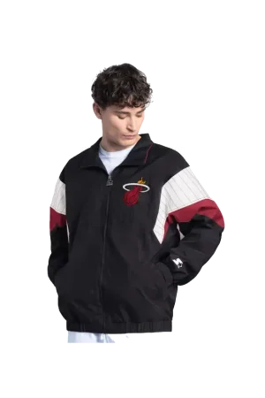 Men's Miami Heat Starter Black Yard Line Full-Zip Jacket
