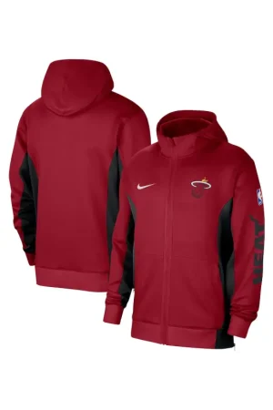 Men's Miami Heat Nike Red 2023/24 Authentic Showtime Full-Zip Hoodie