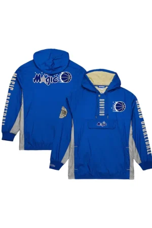 Men's Orlando Magic Mitchell & Ness Blue Team OG 2.0 Vintage Logo Anorak Windbreaker Quarter-Zip Jacket