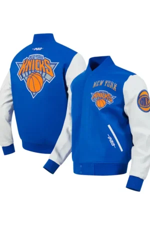 Men's New York Knicks Pro Standard Blue 2024/25 City Edition Wool Varsity Full-Zip Jacket