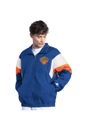 Men's New York Knicks Starter Blue Yard Line Full-Zip Jacket