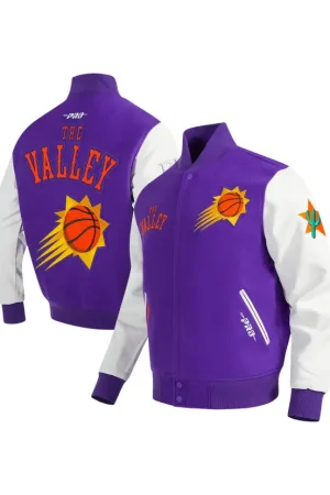 Men's Phoenix Suns Pro Standard Purple 2024/25 City Edition Wool Varsity Full-Zip Jacket