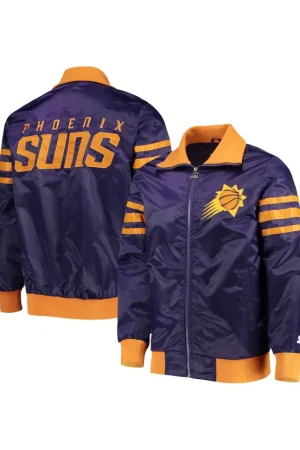 Men's Phoenix Suns Starter Purple The Captain II Full-Zip Varsity Jacket