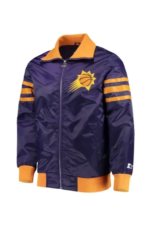 Men's Phoenix Suns Starter Purple The Captain II Full-Zip Varsity Jacket