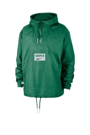 Men's Boston Celtics Nike Green Courtside Premium Club Anorak Quarter-Zip Hoodie Jacket