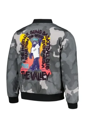 Unisex Phoenix Suns The Wild Collective Gray 2023/24 City Edition Camo Bomber Full-Zip Jacket