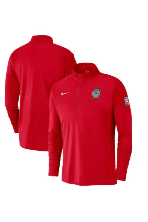 Men's Portland Trail Blazers Nike Red 2024/25 City Edition Authentic Coaches Performance Half-Zip Top