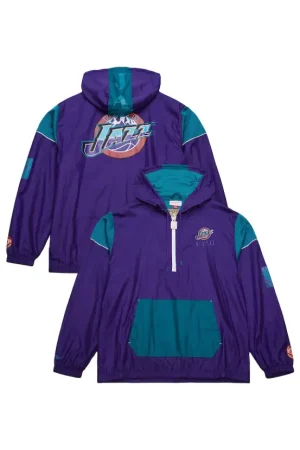 Unisex Utah Jazz Mitchell & Ness Purple Hardwood Classics Team OG 3.0 Anorak Half-Zip Windbreaker Jacket