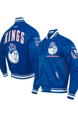 Men's Sacramento Kings Pro Standard Blue 2024/25 City Edition Chenille Satin Full-Snap Jacket