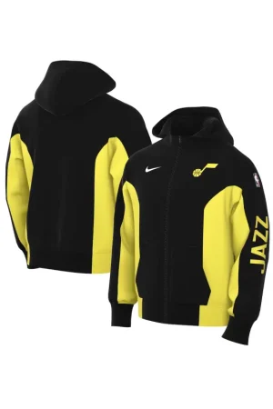 Men's Utah Jazz Nike Black 2023/24 Authentic Showtime Full-Zip Hoodie