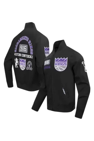Men's Sacramento Kings Pro Standard Black Area Code Twill Full-Zip Jacket