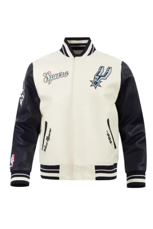 Men's San Antonio Spurs Pro Standard Cream 2024/25 City Edition Wool Varsity Full-Zip Jacket