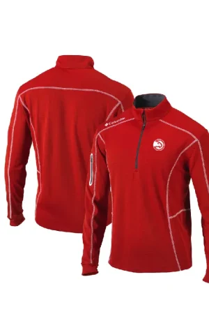 Men's Hawks Columbia Red Quarter-Zip Pullover Jacket