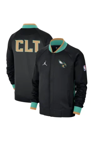 Men's Charlotte Hornets Jordan Brand Black 2022/23 City Edition Showtime Thermaflex Full-Zip Jacket