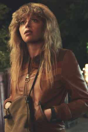 Poker Face 2023 Charlie Cale Brown Leather Jacket