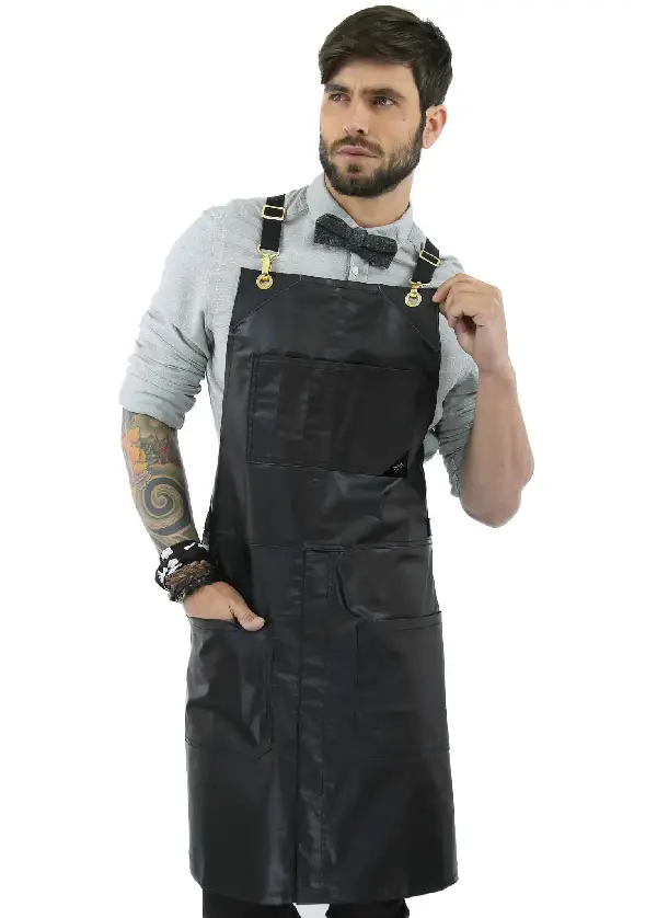 Salon Apron - CrossBack, Water Resistant, Adjustable, SplitLeg - Hairstylist, Barber, Shop 3 Salon Apron - CrossBack, Water Resistant, Adjustable, SplitLeg - Hairstylist, Barber, Shop - Image 3
