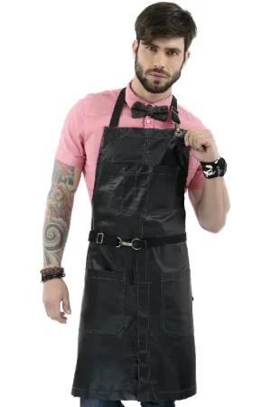 Salon Apron - Water Resistant, Easy-Fastening No-Tie, Adjustable - Hairstylist, Barber, Chef