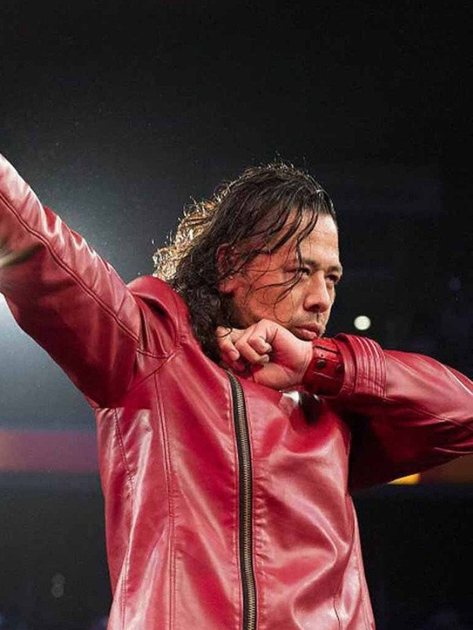 Shinsuke Nakamura WWE Red Biker Leather Jacket 1 Shinsuke Nakamura WWE Red Biker Leather Jacket
