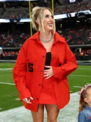 Soccer Player Brittany Mahomes Red Cotton Jacket