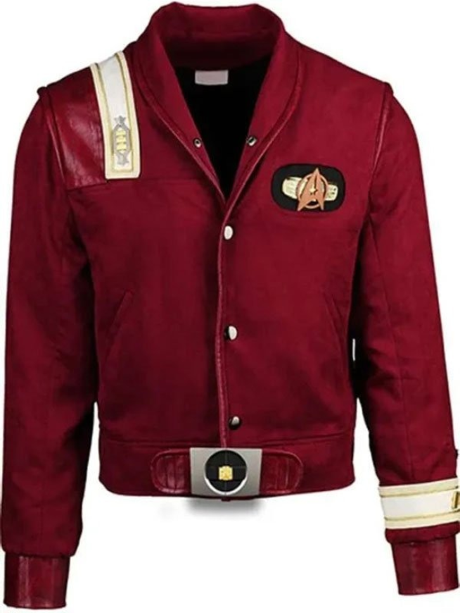 Star Trek V: The Final Frontier William Shatner Red Leather Jacket 1 Star Trek V: The Final Frontier William Shatner Red Leather Jacket