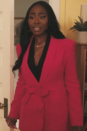 The Chi S06 Nia Jervier Pink Belted Blazer