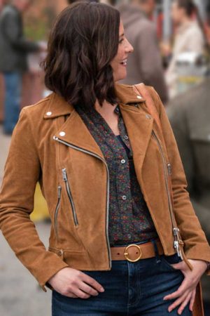 The Way Home 2023 Chyler Leigh Suede Jacket