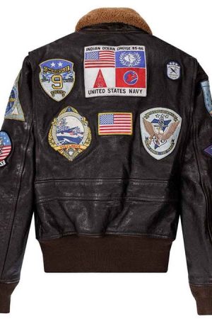 Tom Cruise Maverick Top Gun Black Navy Leather Jacket