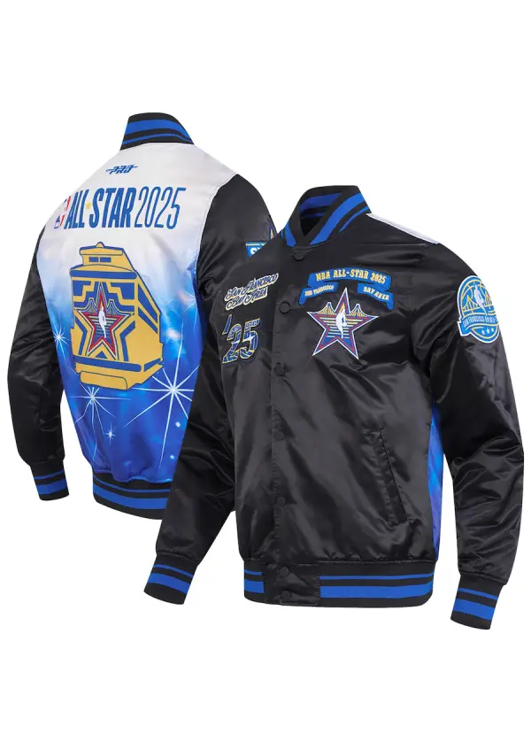 Unisex 2025 NBA All-Star Game Pro Standard Black Satin Jacket 1 Unisex 2025 NBA All-Star Game Pro Standard Black Satin Jacket