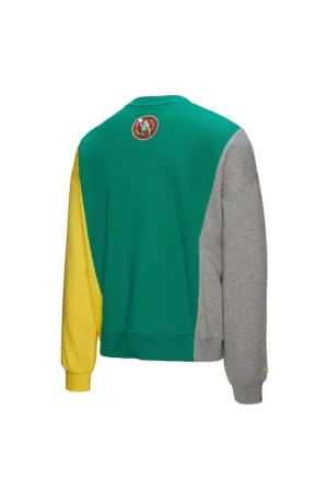 Unisex Boston Celtics Mitchell & Ness Kelly Green Hardwood Classics Split 3 Pullover Sweatshirt