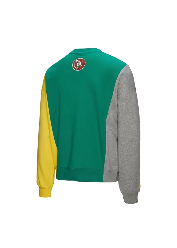 Unisex Boston Celtics Mitchell & Ness Kelly Green Hardwood Classics Split 3 Pullover Sweatshirt 2 Unisex Boston Celtics Mitchell & Ness Kelly Green Hardwood Classics Split 3 Pullover Sweatshirt
