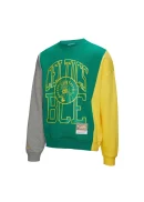 Unisex Boston Celtics Mitchell & Ness Kelly Green Hardwood Classics Split 3 Pullover Sweatshirt