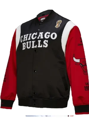 Unisex Chicago Bulls Mitchell & Ness Black Vintage Team Origins Satin Full-Snap Jacket