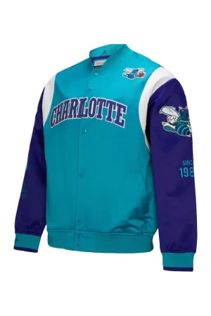 Unisex Charlotte Hornets Mitchell & Ness Teal Vintage Team Origins Satin Full-Snap Jacket